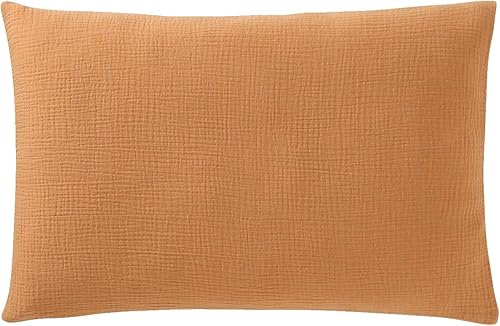 VERTBAUDET Parure bébé Housse de Couette + taie d'oreiller Unie en Gaze de Coton Bio* Ocre 100x140 40x60 - Nail Gallerys