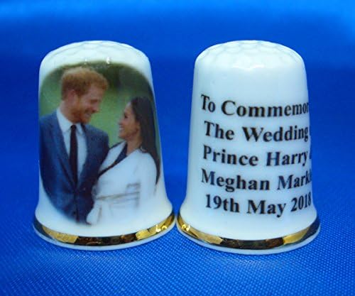 Birchcroft Dé à coudre en porcelaine, à collectionner - Mariage du Prince Harry et Meghan mai 2018 - Nail Gallerys