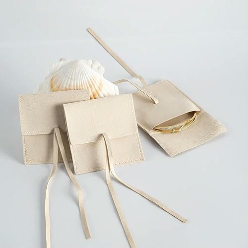 QIUMING Lot de 10 Pochettes à Bijoux avec Cordon de Serrage, en Daim et Microfibre, Organiseur USB pour Colliers, Emballage Cadeau de Mariage, Personnalisable - Nail Gallerys