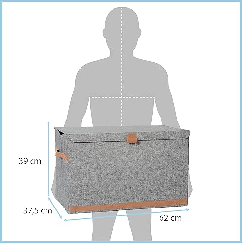 LOVE IT STORE IT - Premium - Boite de rangement avec couvercle - Coffre - Extra large - 90 L - Gris - 62x37,5x39cm - Nail Gallerys