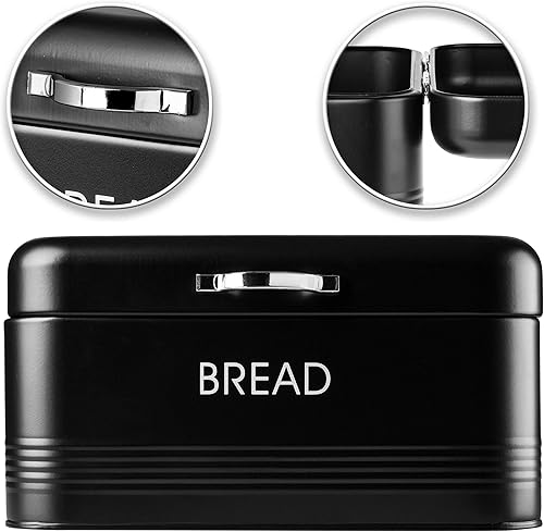 KADAX Boîte à Pain en Acier avec Couvercle à Charnière et Poignée, Solution de Stockage Élégante pour Garder Vos Pains Frais et Délicieux (Blanc) - Nail Gallerys