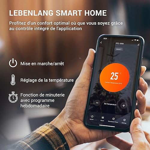 LEBENLANG WiFi Chauffage Électrique & Céramique 2000W - Économie d'Énergie & Contrôle via l'Application I Radiateur Soufflant ceramique electrique l'Intérieur Petit radiateur camping car Space heater - Nail Gallerys