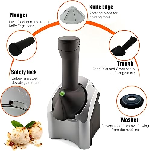 Sorbetière Domestique 200 W, Facile à Nettoyer Et à Utiliser, Pour Préparer Des Sorbets, Des Glaces Aux Fruits Et Des Yaourts Glacés Sains - Nail Gallerys