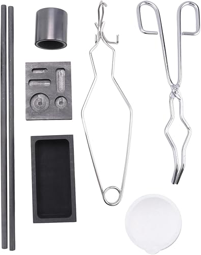 Fowecry Kit de Moulage par au Chalumeau 8 Pièces, Moule de Moulage en Graphite, Moule à Lingot de Moulage en Graphite 3 en 1 - Nail Gallerys