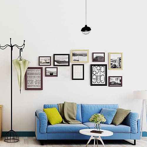 WOLTU Cadre Photo 18x24cm Cadre en Bois Massif avec Passe Partout Suspendre Horizontalement ou Verticalement, Décoration Murale ou sur Table, Argent - Nail Gallerys