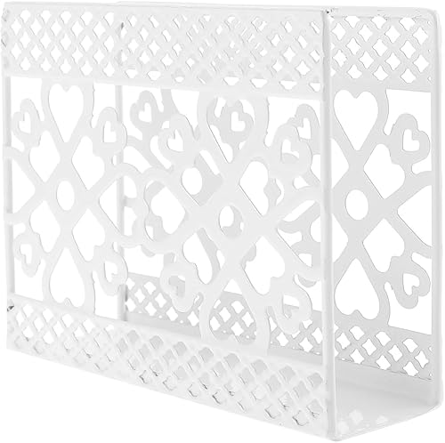 Angoily Distributeur de serviettes Diner - En métal laqué - Blanc - Pour plan de travail, cuisine, table à manger, fête - Nail Gallerys