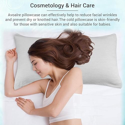 Avoalre Lot de 2 Taie Oreiller Refroidissement par Arc-Chill Fibre Froid Q-Max 0,4 Japonais, Conception Recto-Verso et Fermeture à Glissière Cachée, Taie Oreiller Douce et Respirante 40x80 Gris - Nail Gallerys