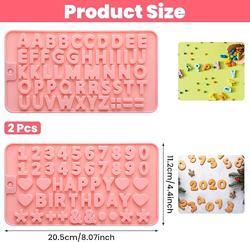 Giantree 2 pièces lettres chiffres moule en silicone, moule en silicone lettres ensemble, A-Z & 0-9 alphabet moules chiffres lettres moule de cuisson pour moule à chocolat moule à savon époxy - Nail Gallerys