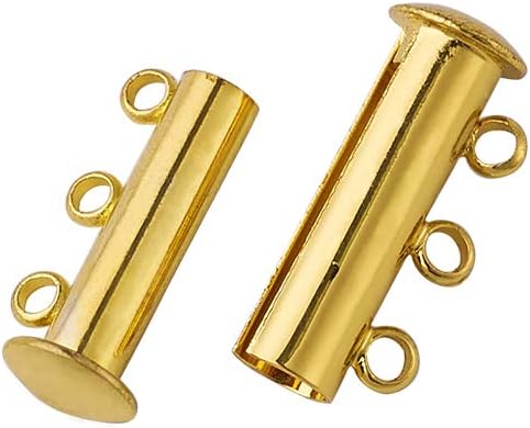 Pandahall 16 ensembles en laiton doré et platine multi-brins fermoirs de verrouillage à glissière magnétique collier Bracelet fabrication de bijoux fermoirs de Tube - Nail Gallerys