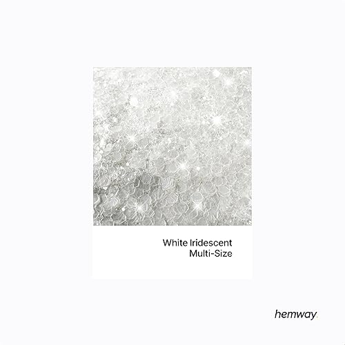Hemway Craft Glitter - Mélange De Paillettes Fines Et Épaisses Multi-Tailles Pour Les Travaux Manuels, Les Gobelets, Les Décorations De Peinture En Résine - Blanc Iridescent - 100g / 3.5oz - Nail Gallerys
