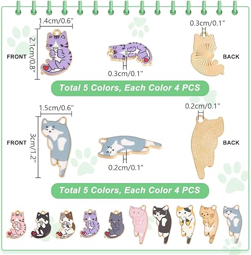 PH PandaHall 40pcs 10 Styles Breloques Chat en Émail 21~30mm Breloques en Forme de Chat en Alliage Breloques D'Animaux Mignons pour Bijoux Bracelets Boucles D'Oreilles Colliers - Nail Gallerys