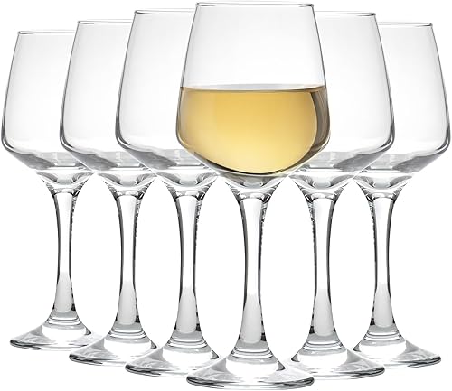 Argon Tableware Lot de 6 verres à vin blanc - 295 ml - Collection Tallo - Grands verres à vin lavables au lave-vaisselle Ensemble de verres à vin rouge - Nail Gallerys