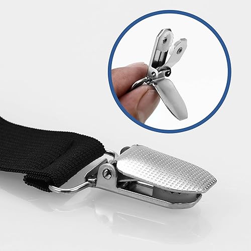 HAOYULUO 16 Pièces Tendeur Drap Housse,Tendeurs de Draps Réglables(30-100CM),Peut être Utilisé pour Lisser Les Planches à Repasser, Les Canapés et Les Fixations de Draps (Noir) - Nail Gallerys