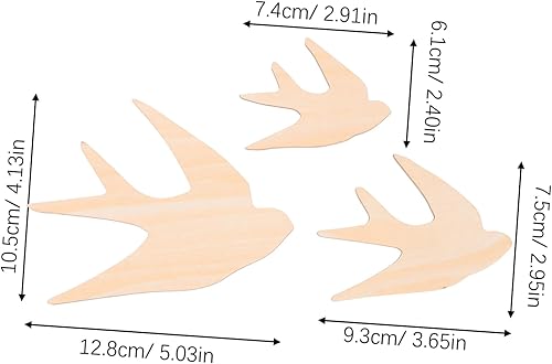 ULTECHNOVO 3pièces Décoration Murale Hirondelle Bois Inachevée Ensemble Pour Chambre Garçon Fille Salon Et Bricolage Diy Décorations Murales Oiseaux Au Style Nordique - Nail Gallerys