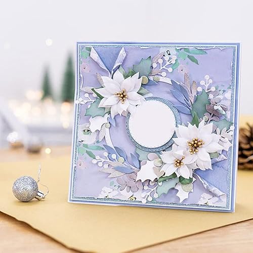 Zghhc Matrices De Découpe en Métal, 1 Pièce De Fleurs De Poinsettia De Noël Découpées, Modèle De Pochoir De Gaufrage pour Fabrication De Cartes, Photo Décorative, Scrapbooking - Nail Gallerys