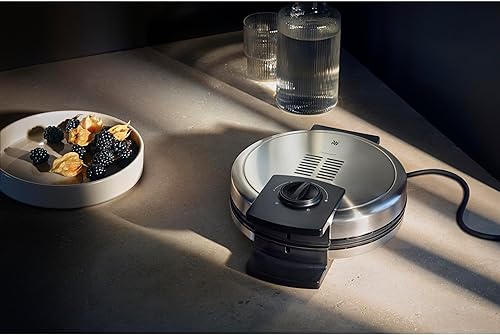 WMF Édition gaufrier LONO, gaufrier en forme de cœur, niveau de brunissage réglable à l'infini, 900 W, Cromargan mat/argent - Nail Gallerys