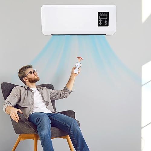 Climatiseur Mural Sans Évacuation, Climatiseur Sans Unité Extérieure, Petit Ventilateur AC Mural Refroidissement et Chauffage, Installation Facile Clim Murale pour Chambre, Bureau 42x18x12cm - Nail Gallerys