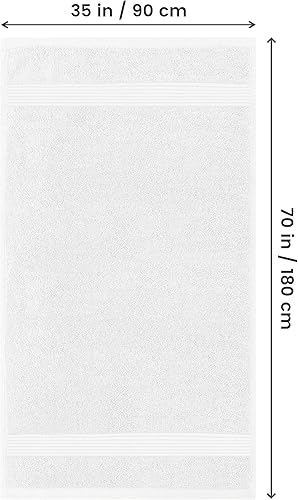 Utopia Towels - Drap de Bain Luxueux Jumbo - Serviette de Bain Extra Large 100% Coton, très absorbante et à séchage Rapide - (90 x 180 CM, Blanc) - Nail Gallerys