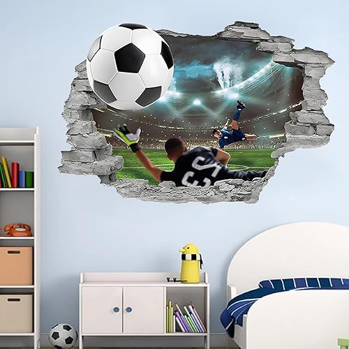 Stickers Muraux,Stickers Football,Stickers 3D Pour la Décoration Murale des Chambres,des Salles de Jeux,Motif football,à Coller sur Toute Surface Lisse Propre:Fenêtres,Miroirs et MêmeRéfrigérateurs. - Nail Gallerys