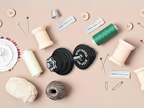 Finally Home Patch thermocollant - Stay Hard Haltères | Patchs de fitness, écussons d'entraînement, écussons de salle de sport, écusson de l'armée allemande - Nail Gallerys