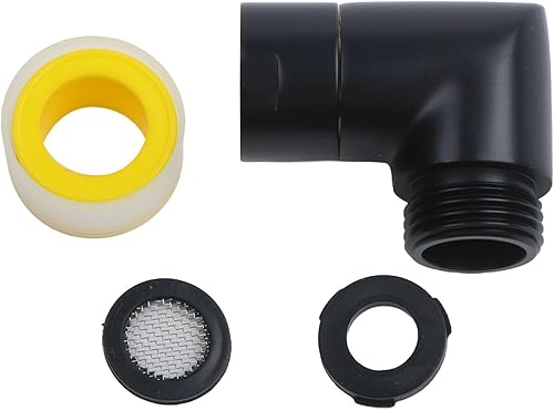 Pommeau de douche coudé noir élégant avec filetage G1/2, fabriqué à partir de laiton robuste pour une performance durable - Nail Gallerys