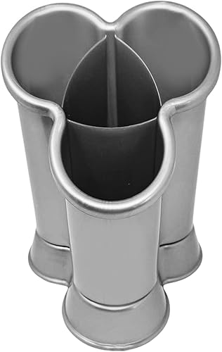 Égouttoir à couverts en plastique de qualité supérieure à 2 compartiments pour la maison et la cuisine - Antirouille - Design 1 - Argenté - Nail Gallerys