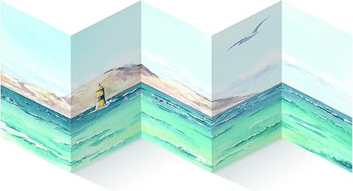 Clairefontaine 975967C - Carnet de Voyage Accordion - 12 Pages Papier Aquarelle Blanc Grain Moyen Fin A6 10,5x14,8 cm 300g - Idéal pour les Artistes Globe-trotteurs - Nail Gallerys