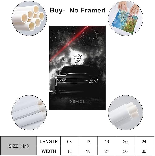 Poster de Supercar pour Dodge Challenger SRT Voiture de course Poster décoratif sur toile Poster mural et image d'art moderne pour chambre à coucher 40 x 60 cm - Nail Gallerys