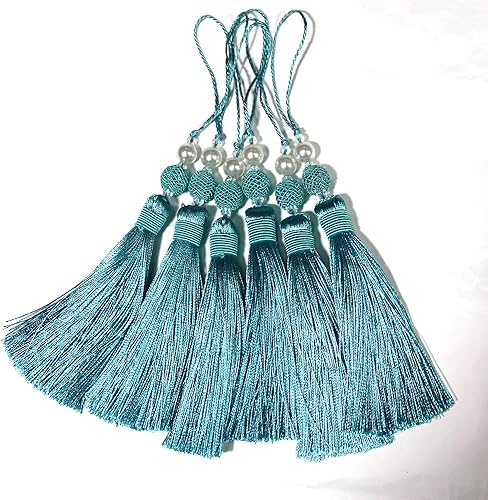 Fenghuangwu Lot de 4 pompons colorés simples et élégants à accrocher aux vêtements, aux clés et aux loisirs créatifs - Décoration décorative accrochée sur porte-clés (bleu) - Nail Gallerys