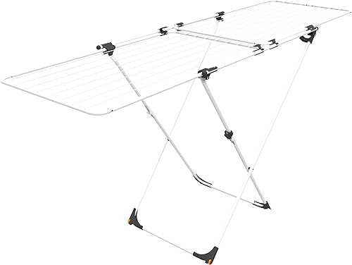 Vileda Duo | séchoir à Linge Extensible | grilles superposables | déjà assemblé | Roues intégrées - Nail Gallerys