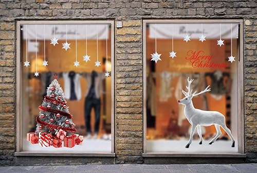 Yuson Girl Décoration Noël Sticker Rennes Sapin Autocollants de Fenêtre Verre Murale Muraux pour Noel Déco - Nail Gallerys