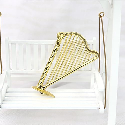 Petites harpes, harpe dorée miniature - Ensemble de modèles d'instruments miniatures de 5 | Instrument de musique, modèle d'instrument de musique miniature 1:12, modèle de harpe pour décoration de mai - Nail Gallerys