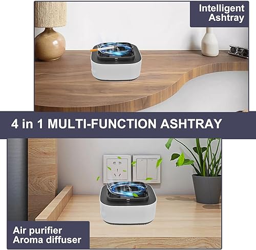 Purificateur d'air, Cendrier Purificateur, Cendrier Aspirateur de Fumée, Cendrier de Voiture, Purificateur d'air à ions Négatifs Multifonctionnel sans fumée Alimenté par Batterie pour la Maison(Gris) - Nail Gallerys