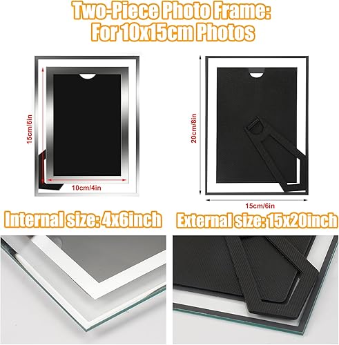 Cadre Photo 10x15cm En Verre, Lot de 2 Cadre Transparent, Cadre 10x15, Cadres Photo, Cadre Photo Verre, Pour Photos de Bébé, Photos de Famille et Photos de Mariage, Cadeau, Chambre&Bureau Décoration - Nail Gallerys