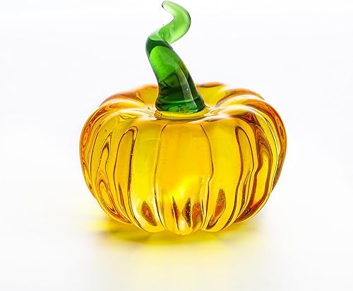 ZEERSHEE Mini citrouille en verre soufflé à la main - Décoration d'automne pour la maison, la récolte d'automne - Décoration de citrouille pour Thanksgiving Halloween - Nail Gallerys