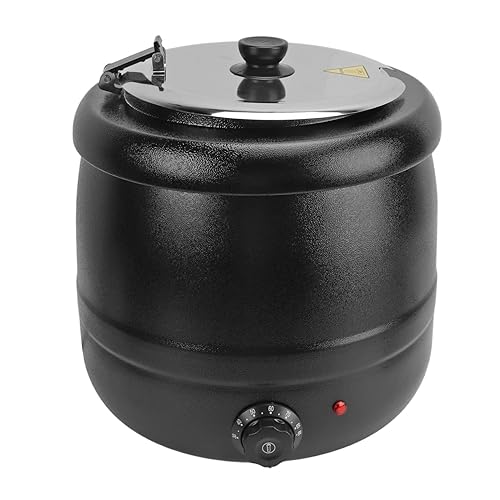 Réchauffeur de Marmite à Soupe 10L avec Isolation Thermique, Marmite en Acier Inoxydable, Réchaud à Soupe Alimentaire, Réchaud de Buffet, Marmite à Soupe Réchauffante (Prise UE - Nail Gallerys