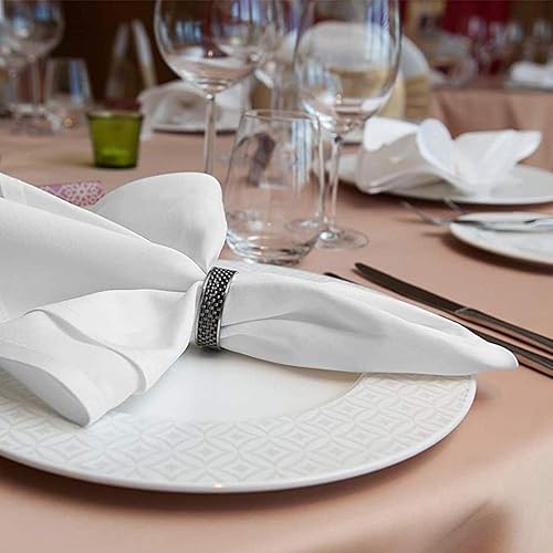 Lot de 12 serviettes de table douces et confortables - Qualité hôtelière durable - Idéales pour les événements et un usage domestique régulier (45 x 45 cm, blanc) - Nail Gallerys