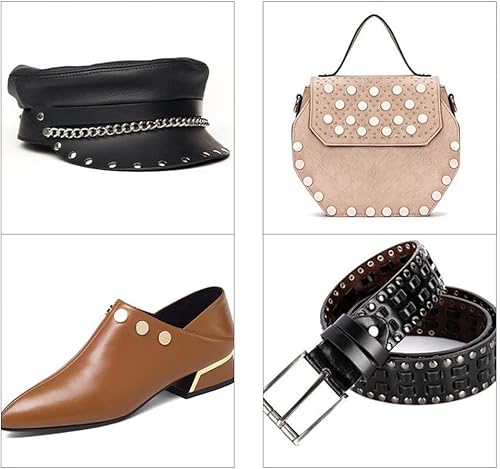 Ensemble Rivets en Cuir,180 Paires Rivets pour Cuir À Frapper avec Pince Perforatrice pour Cuir et Kit D'outils de Fixation Rivets Couture pour Artisanat en Cuir DIY Rivets de Remplacement(4 Couleurs) - Nail Gallerys