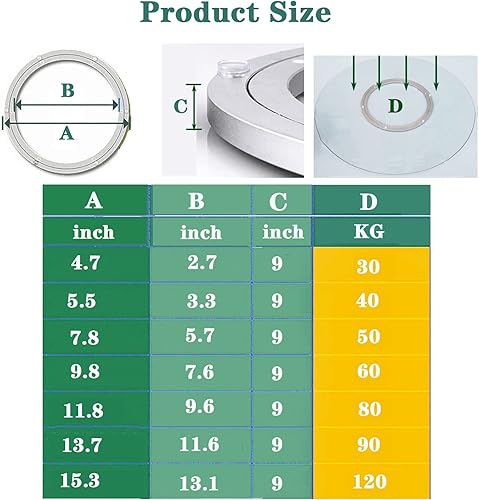 Plateau Tournant Salle A Manger Heavy Duty Silencieuse Plateau Roulement A Bille Roulement De Table Table À Manger À Plateau Tournant Table en Verre Domestique, Faire Tourner Plateau - Nail Gallerys