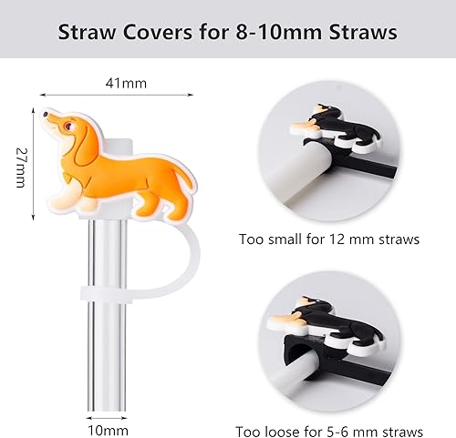 TELAIN Lot de 6 couvercles de paille en silicone pour gobelets de 95,5 à 105,4 g, accessoires charmants pour pailles, parfaits pour Noël et activités de plein air - Nail Gallerys