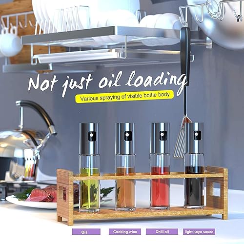 Leaflai Pulvérisateur à huile à vinaigre, Pulvérisateur d'huile en verre avec pinceau et entonnoir pour cuisine, barbecue, salade, pâtisserie, 100 ml - Nail Gallerys