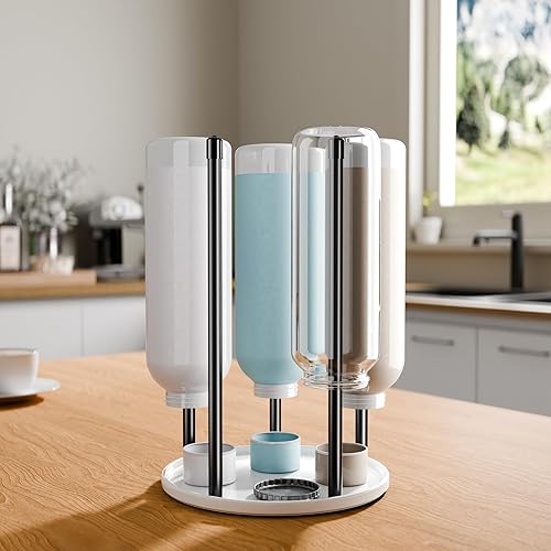 Porte-bouteilles pour SodaStream - Égouttoir en céramique de qualité supérieure avec bac d'égouttement pour 5 bouteilles SodaStream Crystal - Emil - Nail Gallerys