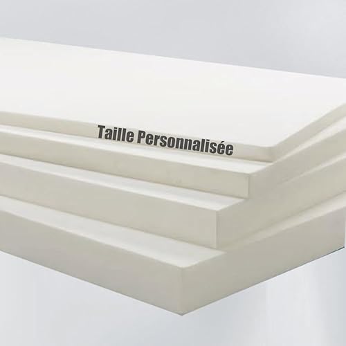 Yuly Mousse de Forme de Rechange pour Coussin de 3/5/8/10/15 cm D'épaisseur,Taille Personnalisable,Haute Densité 50D - Mause pour Canapé,Matelas,Chaise,Fauteuil,Bancs,Decouper - Nail Gallerys
