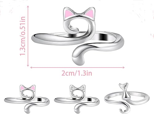 Anneaux Crochet,3 PCS Boucle De Tricot Réglables Anneau de Tension au Crochet Mignon Anneau de Fil de Chat pour Artisanat Accessoires Outil - Nail Gallerys