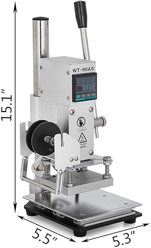 VEVOR Machine d'Estampage 220V Machine d'Estampage à Chaud 8x10CM Marquage De Logo 300W Presse Machine De Marquage Étiquette Bronzant Machine Contrôle Numérique de Température Porte-papier Bronzant - Nail Gallerys