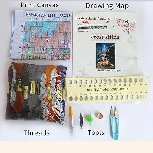 Canevas Broderie Point De Croix Kit Complet Adulte Debutant Compté Pré Imprimé Estampillé Moderne Débutant Avec Fils, Un Bouquet De Fleurs De Marguerite 40X50Cm 11Ct Cross Stitch Loisirs Cré - Nail Gallerys