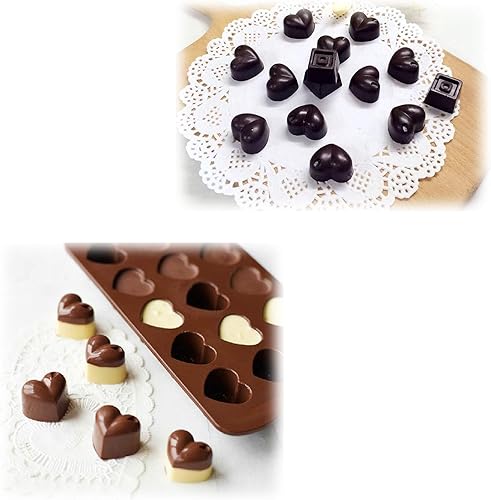 homEdge Moule à chocolat en forme de cœur alvéolé à 15 cavités, moule en silicone alvéolé pour la Saint-Valentin - Nail Gallerys