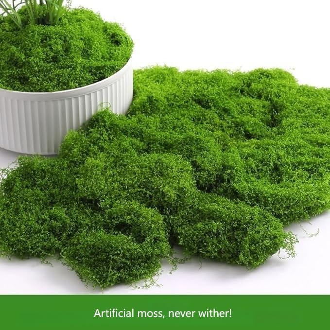 mousse artificielle pour décorer, mousse artificielle décorative pour bricolage, présentation de table, arrangements floraux, jardin féérique et décoration de mariage (ArtificialmossDark-100G) - Nail Gallerys