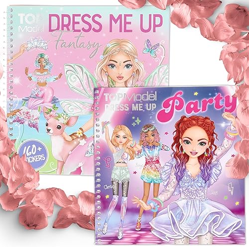 TOPmodel Dress me up Livre d'autocollants Party & Dress me up Fantasy – Kit créatif pour des looks de mode imaginatifs, des tenues de fête et des costumes fantastiques, des autocollants et des - Nail Gallerys