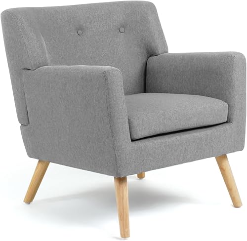 IDMarket - Fauteuil scandinave LIV en Tissu Gris Anthracite - Nail Gallerys